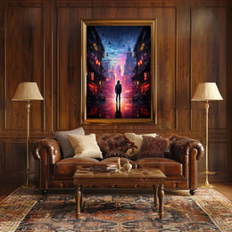 Neon Cityscape Poster