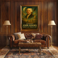 John Adams Patriotic Presidential Neoclassical Realism Portrait Historical Founding Figure Poster