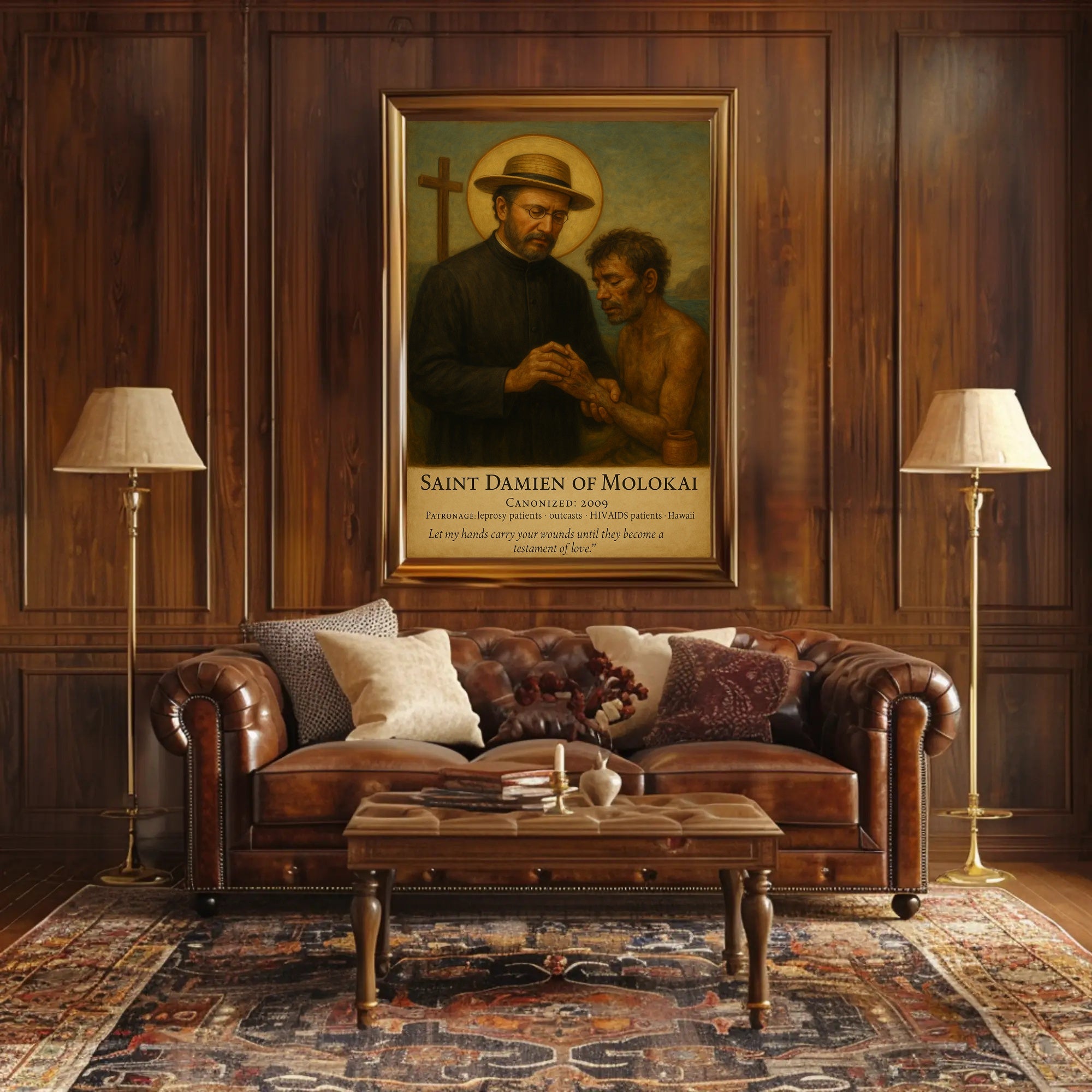 Saint Damien Reverent Compassion Cultural or Heritage Poster