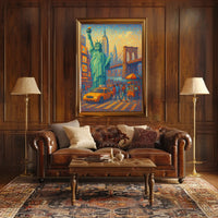 New York City Poster Abstract Mosaic Colorful Wall Art