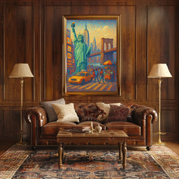 New York City Poster Abstract Mosaic Colorful Wall Art