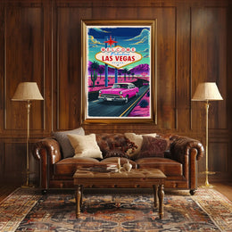Retro Las Vegas Welcome Poster