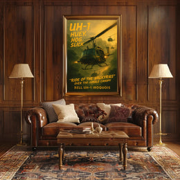 Vietnam War Era Bell UH-1 Iroquois Military Poster