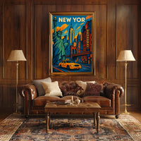 New York City Vibes Poster Scenic Cityscape Wall Art Print