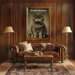 British Shorthair Cat Photography Realism Artwork Poster