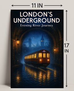 London's Underground Evening River Journey Poster PosterGoat