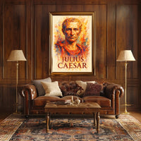 Julius Caesar Roman History Watercolor Art Poster