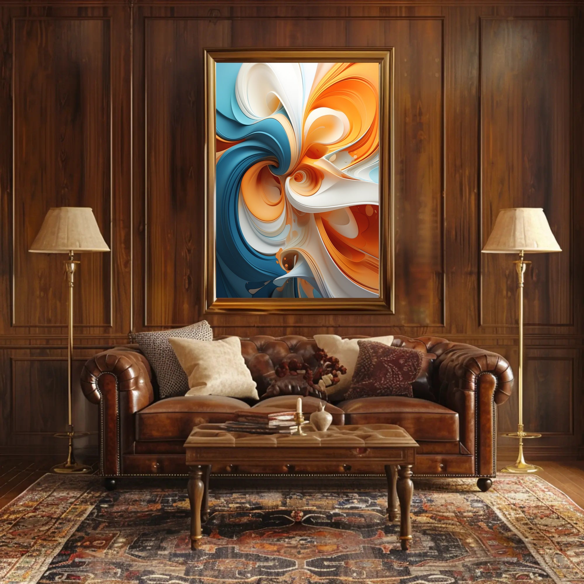 Dynamic Flow Abstract Art for Energetic Spaces Poster