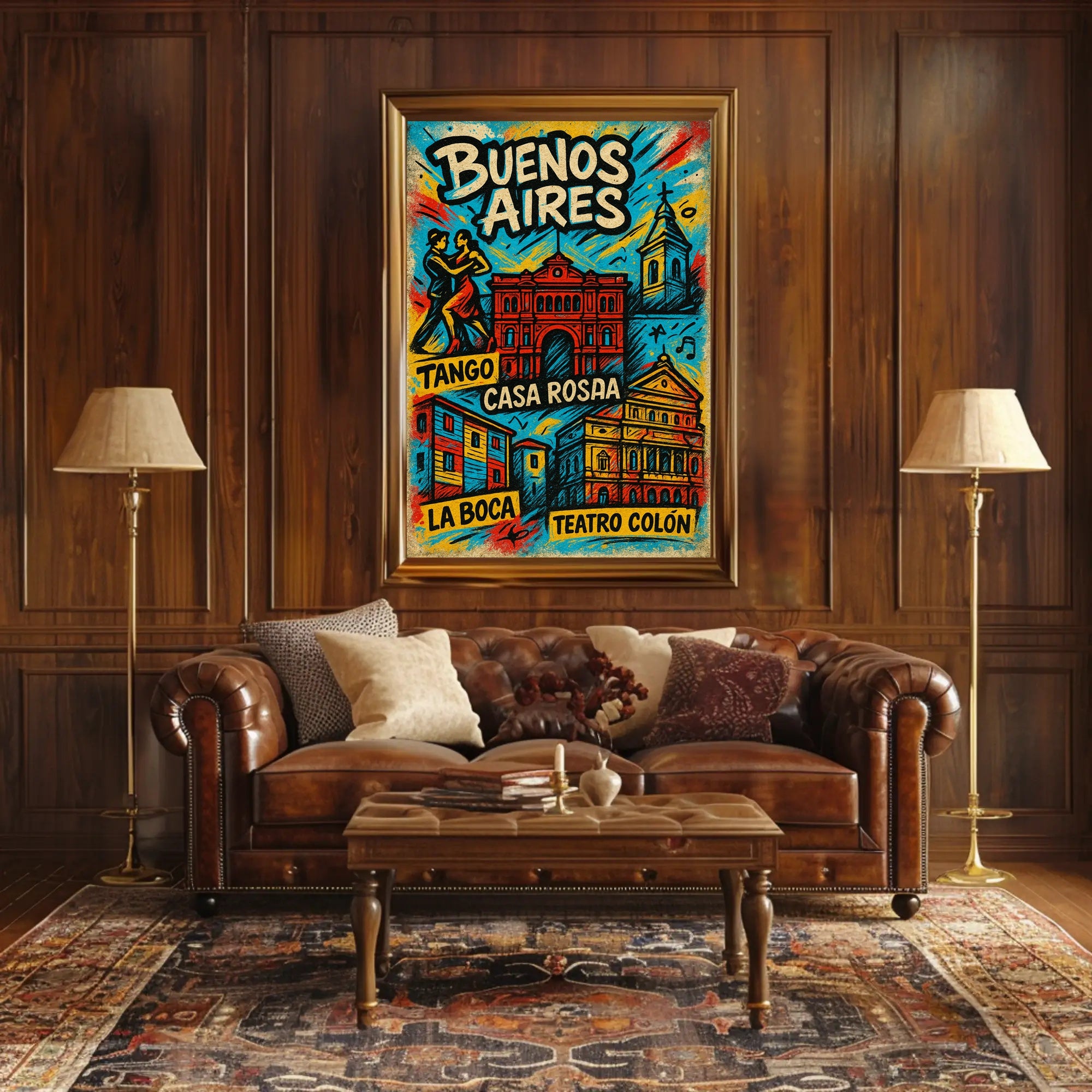 Buenos Aires Highlights Vintage Poster Print PosterGoat
