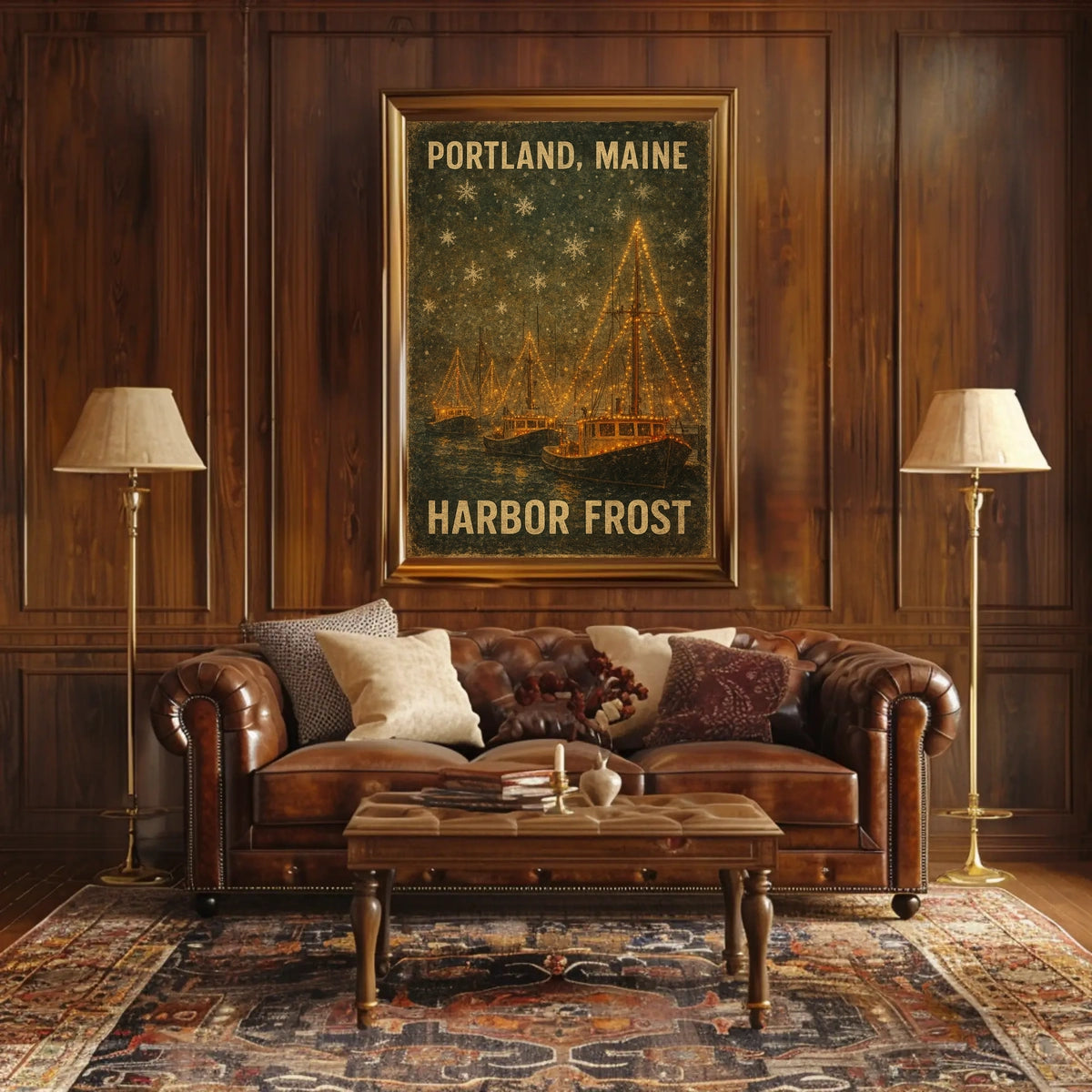 Portland, Maine Harbor Frost Poster