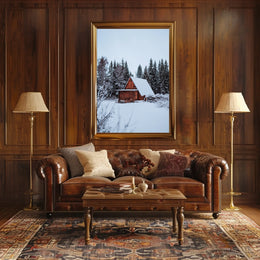 Winter Cabin Retreat Poster