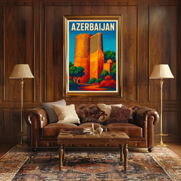Azerbaijan Iconic Landmark Poster