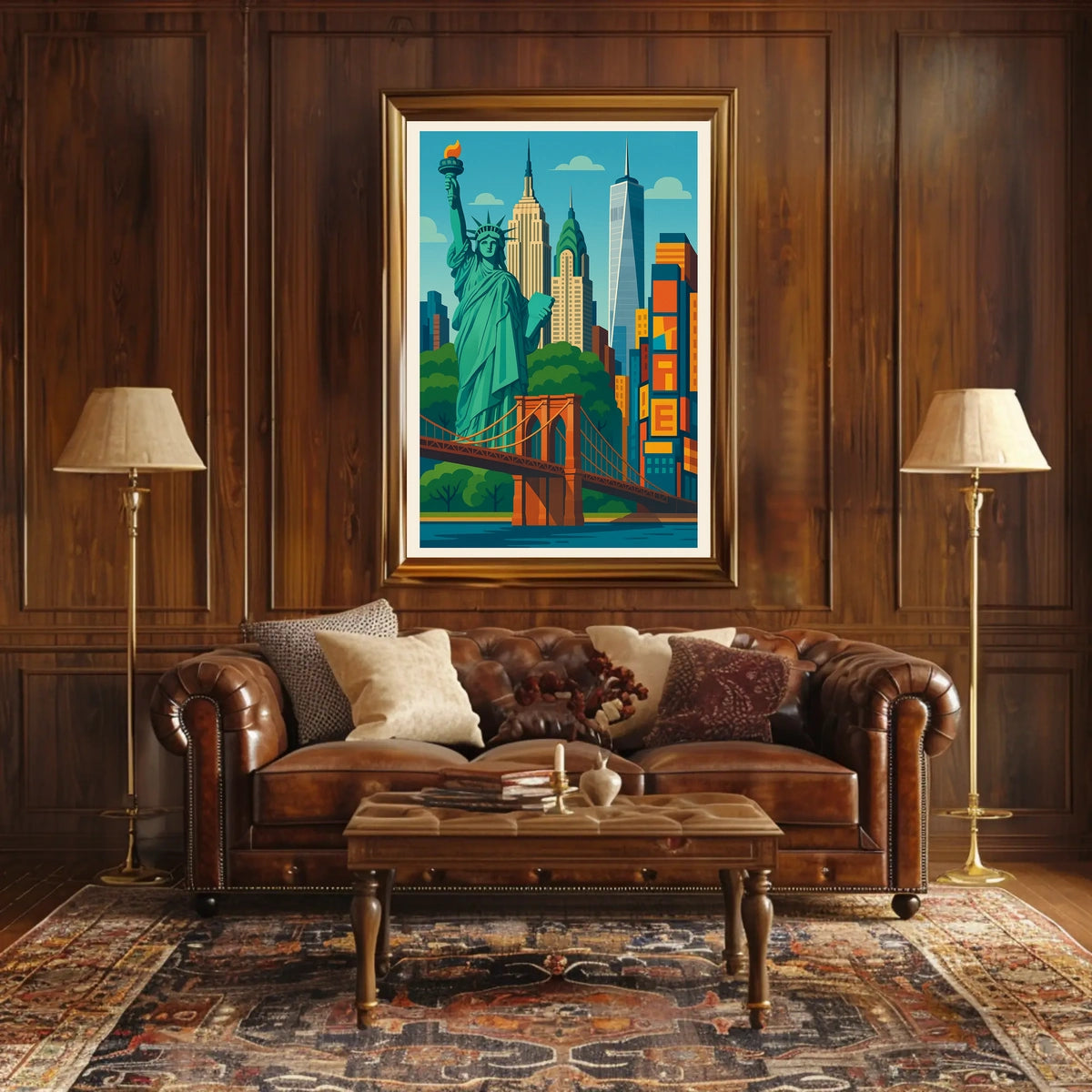 Iconic New York City Poster Vibrant Skyline Urban Decor
