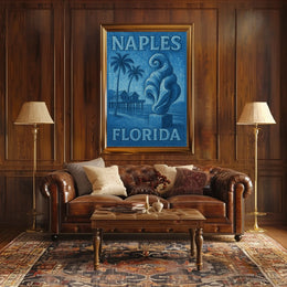 Naples Florida Poster Wall Art Coastal Beach Scene
