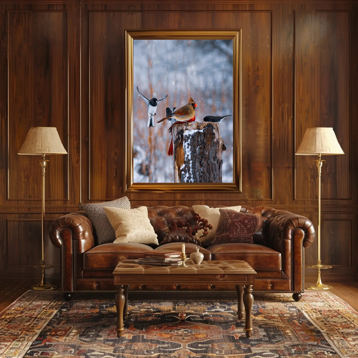 Winter Birds In Flight Poster