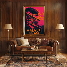 Amalfi Coast Poster Wall Art for Coastal Home Decor