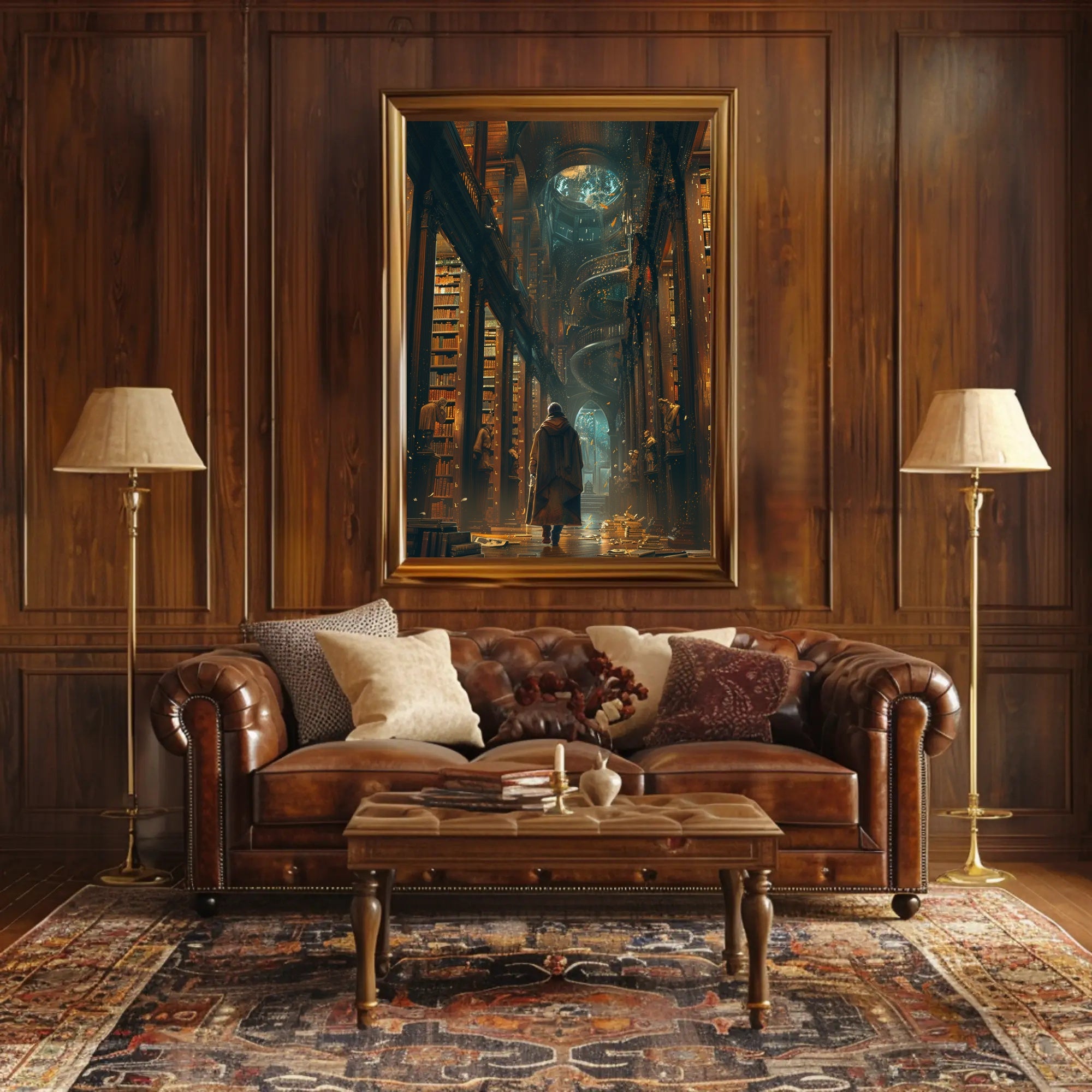 Mystical Library Adventure: Fantasy or Mythology Poster PosterGoat