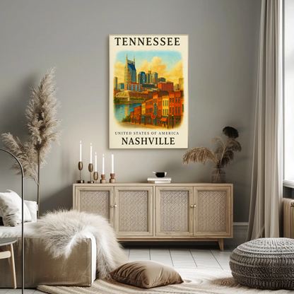 Tennessee, Nashville Signature Series Vintage Travel Poster