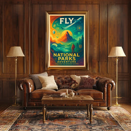 Fly to National Parks Adventure Poster