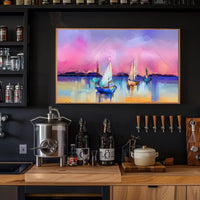 Serene Sunset Sails Poster