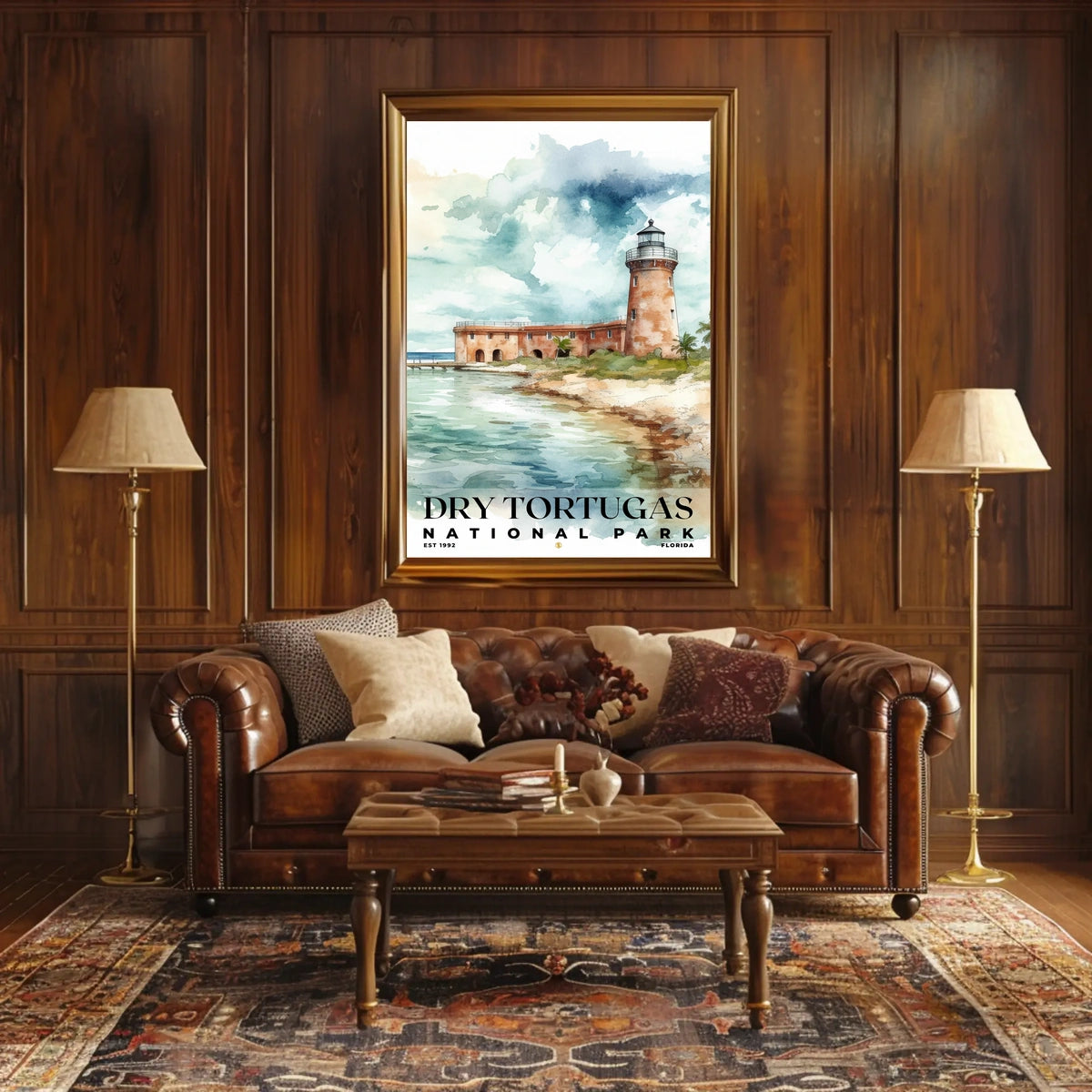 Dry Tortugas Watercolor Wall Art Poster