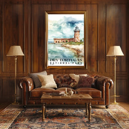 Dry Tortugas Watercolor Wall Art Poster