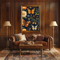 Colorful Nature Art: Butterfly and Flower Animal Poster