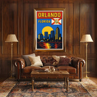 Orlando, Florida Skyline Poster PosterGoat