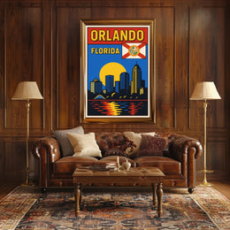 Orlando, Florida Skyline Poster PosterGoat