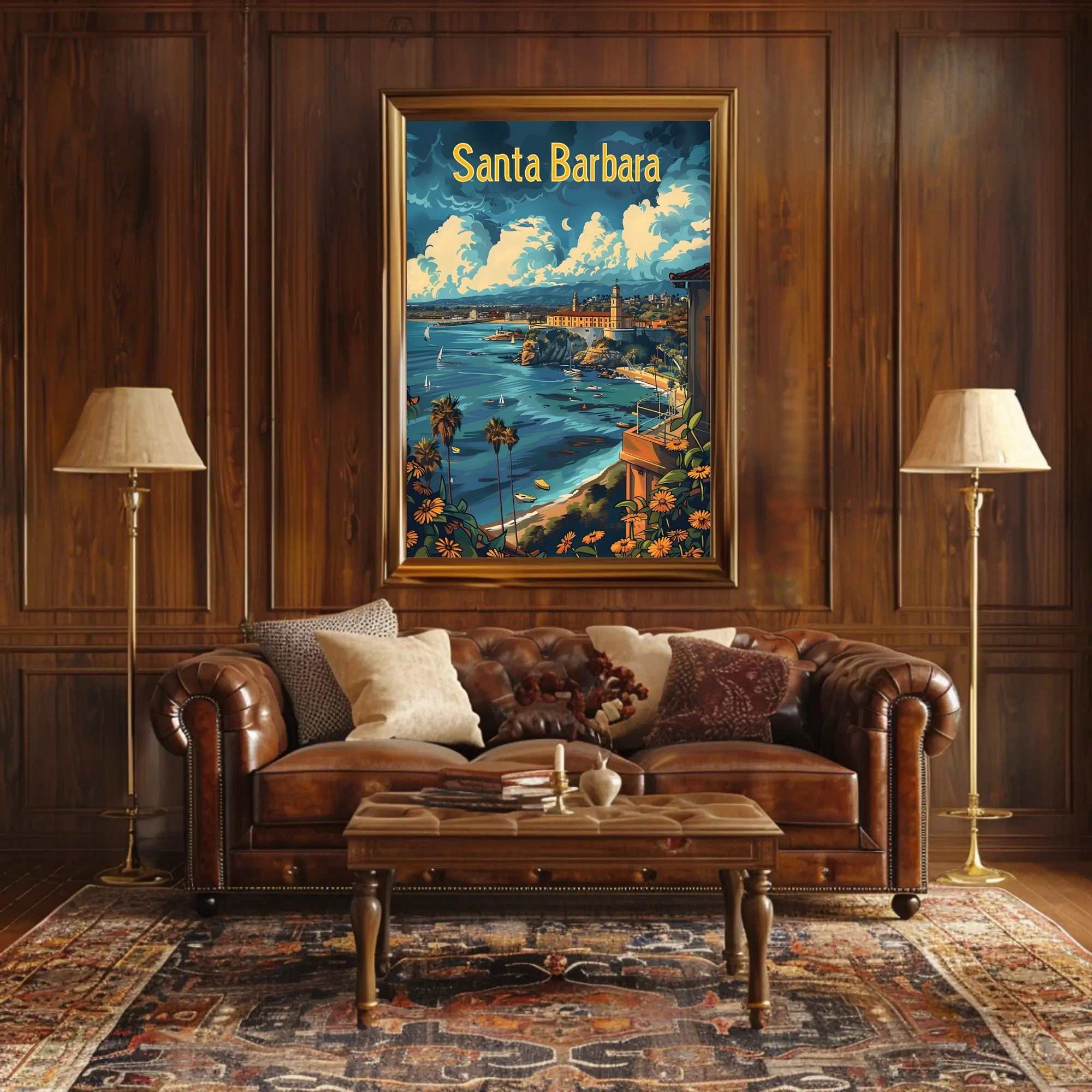 Santa Barbara Coastal Charm Travel Poster