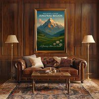 Jungfrau Region Vintage Travel Poster Print