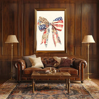 Large Coquette Bow American Flag Patriotic Wall Poster