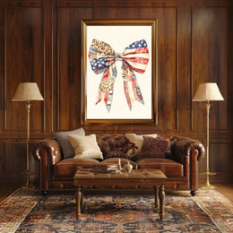Large Coquette Bow American Flag Patriotic Wall Poster