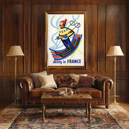 Skiing in France Poster