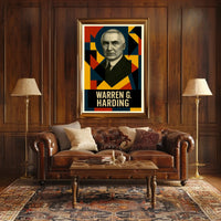 Warren G. Harding 29th President of the United States Abstract Pop Poster