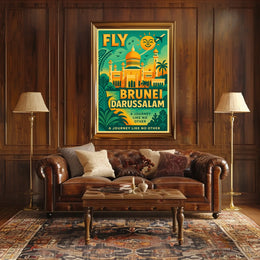 Fly to Brunei Darussalam Poster