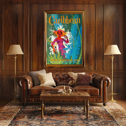 Caribbean Elegance Vintage Travel Poster PosterGoat