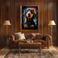 Colorful Canine Portrait Poster