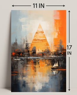 Abstract Cityscape With Pyramid Abstract Poster