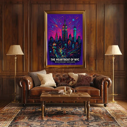 New York City Dreamscape Skyline Poster Modern Wall Art