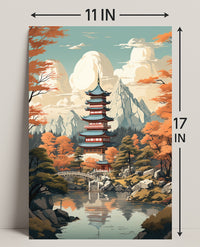 Tranquil Pagoda In Autumn Poster