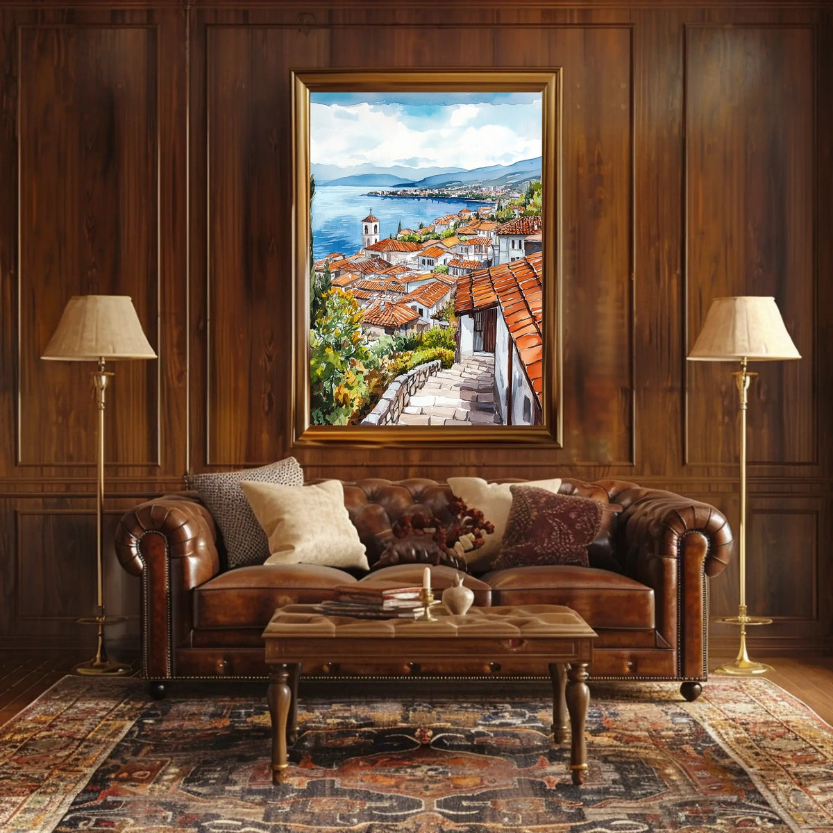 Scenic Ohrid Lake Old Town View North Macedonia Poster