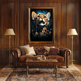 Mystical Jungle Leopard Surreal Art Poster Print