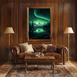 Aurora Over Tranquil Landscape Poster