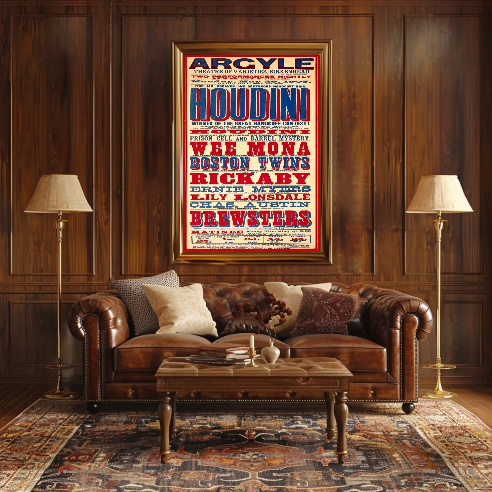Houdini's Daring Escape Show Vintage Cultural Poster
