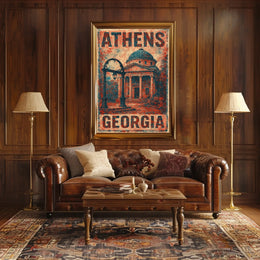 Athens Georgia Scenic Cityscape Wanderlust Inspired Historic Campus Vibrant Boutique Poster