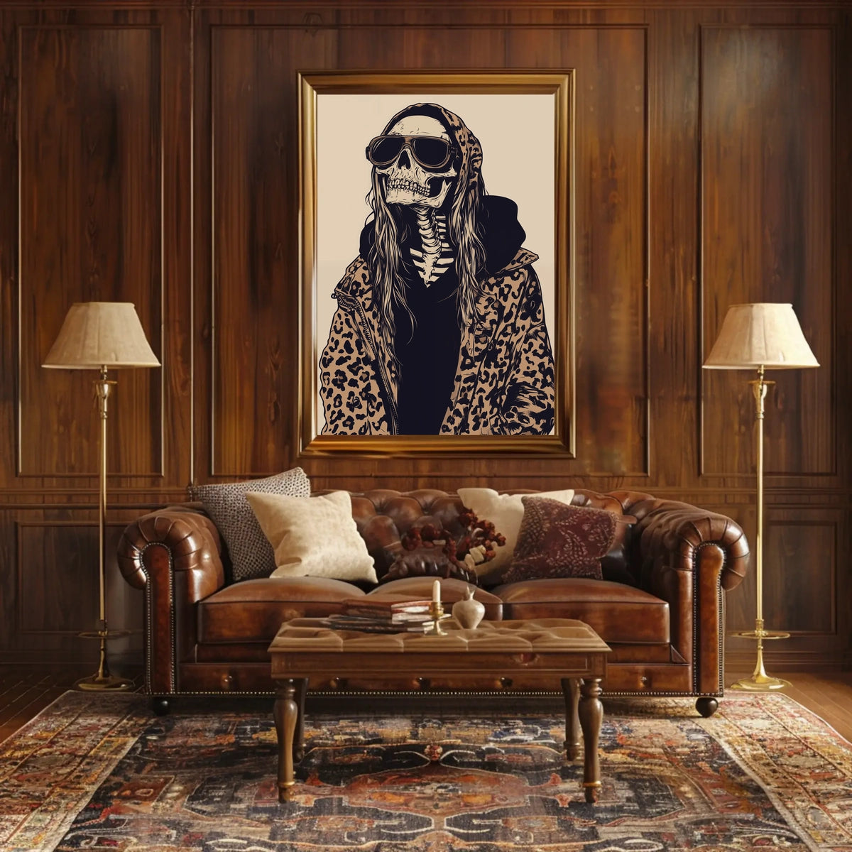 Skeleton Fashion Gothic Illustrative Bold Poster