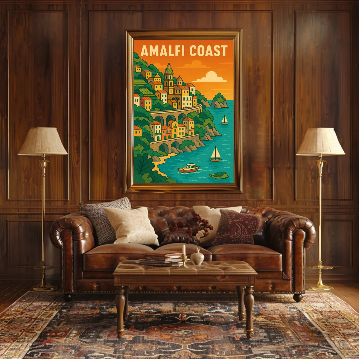 Amalfi Coast Poster 18x24 Scenic Wall Art Print Gift Idea