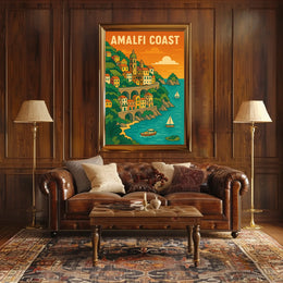 Amalfi Coast Poster 18x24 Scenic Wall Art Print Gift Idea