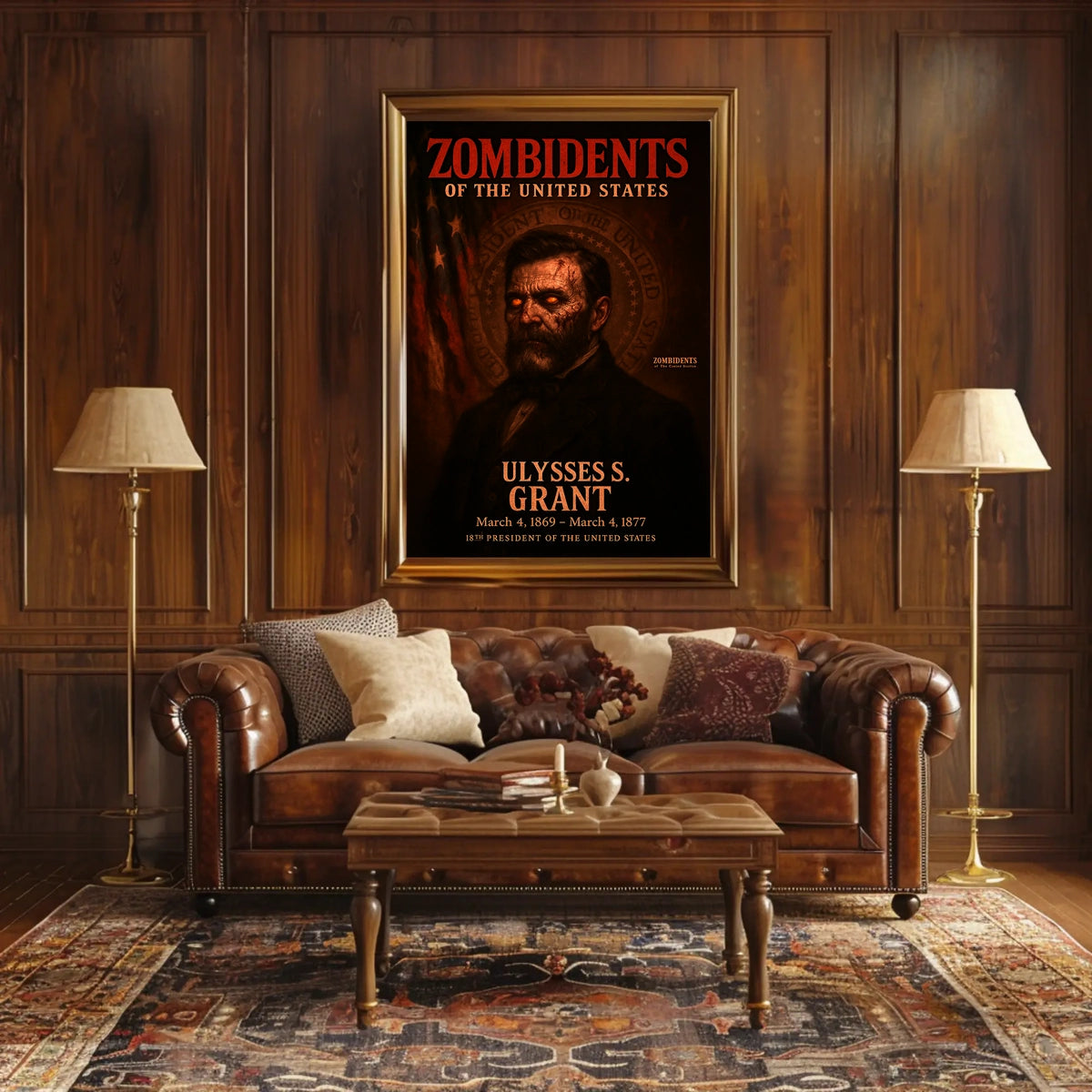 Ulysses S. Grant 18th President of the United States Zombidents Poster Series